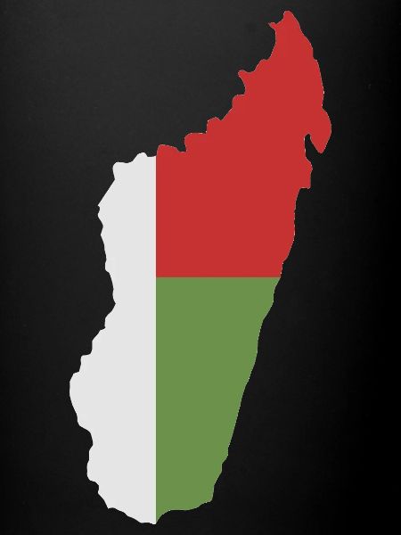 Carte de Madagascar avec drapeau