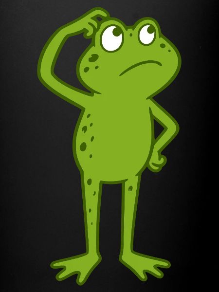 Frosch grübelt lustig