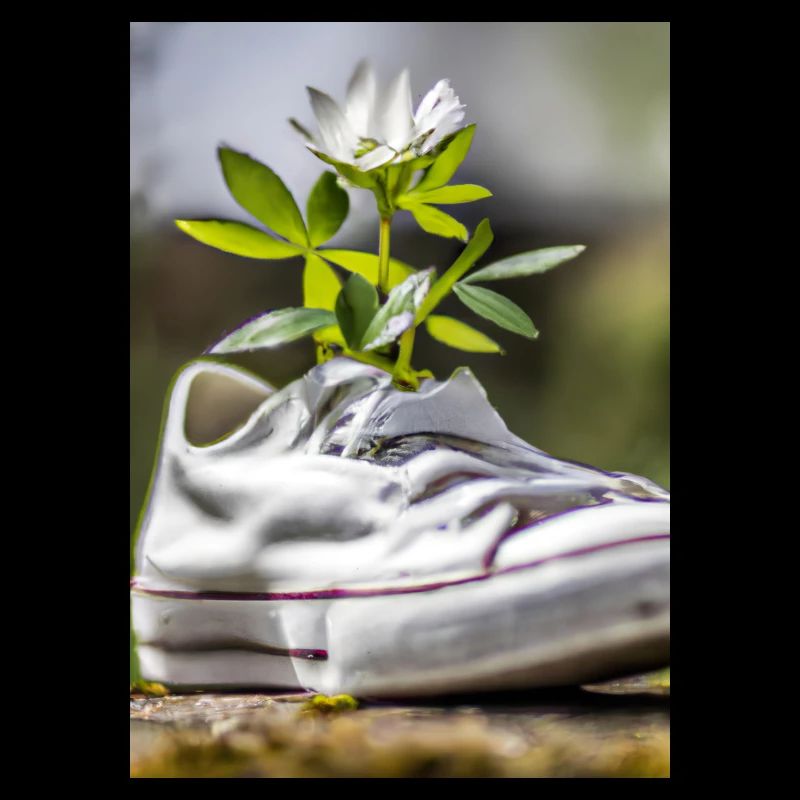 Weißer Sneaker mit Blumen