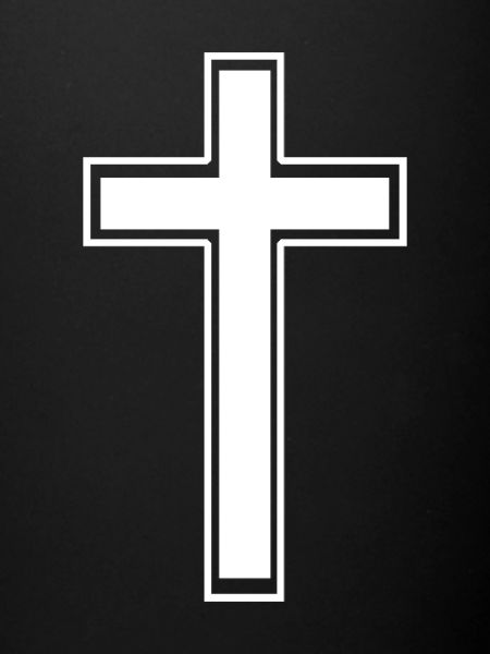 Croix blanche bordée