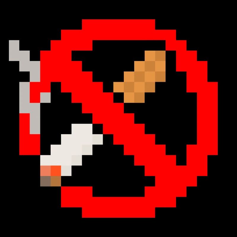Pixel Zigarette "nicht rauchen" Zeichen