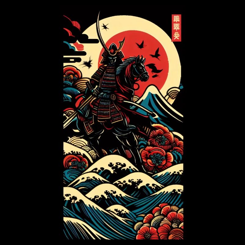 Japanese Katana Samurai Warrior Ukiyo-e Shirt