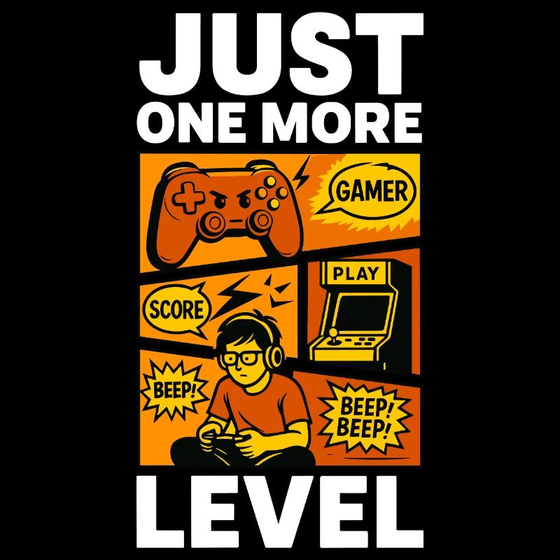 Juste un niveau de plus - Style de bande dessinée gamer