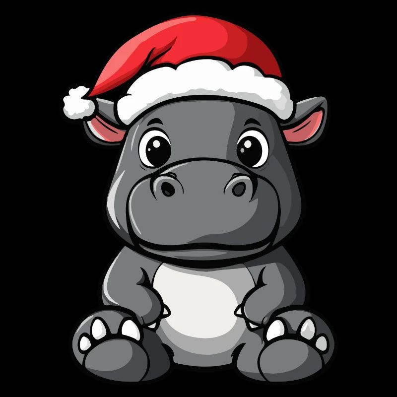Nilpferd Weihnachten Niedlich