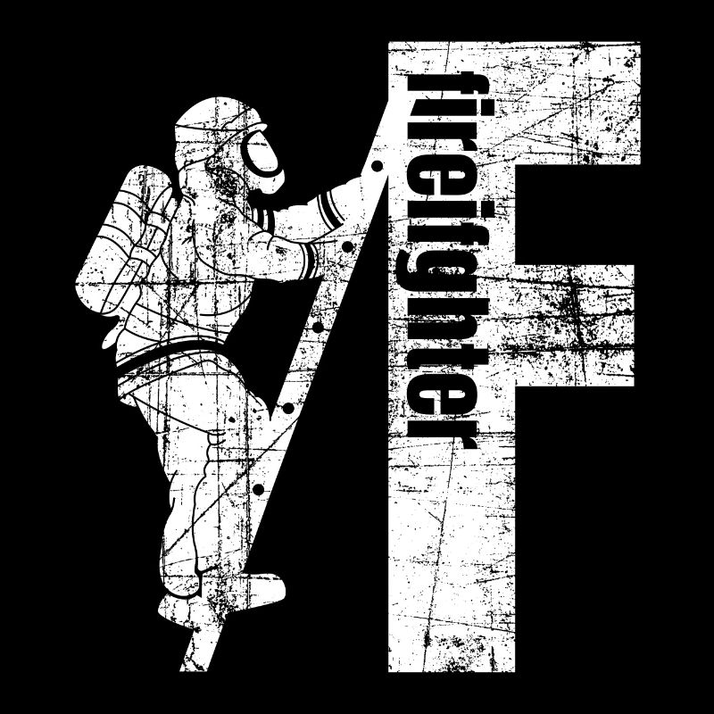 Respiratory protector on ladder - Firefighter