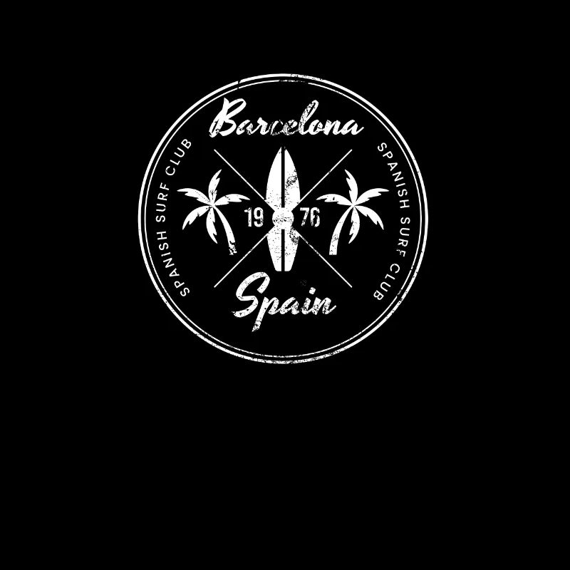 Rétro Barcelone Espagne Vacances Plage Souvenir