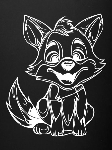 Petit renard souriant mignon
