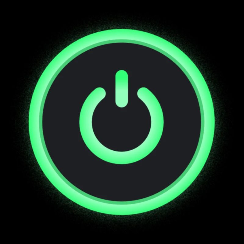 power on, power button