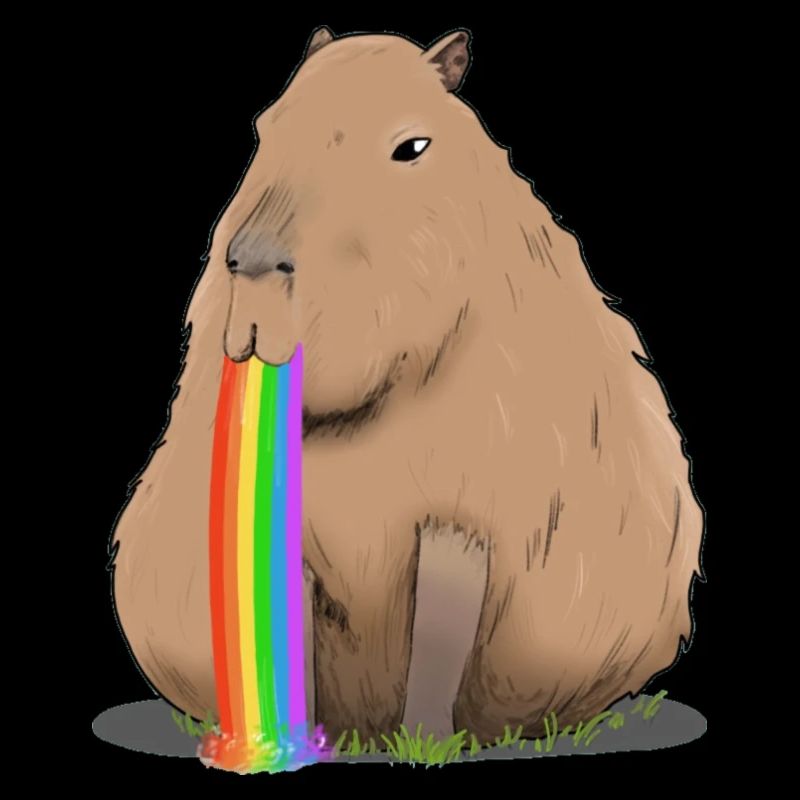 Regenbogen kotzendes Capybara