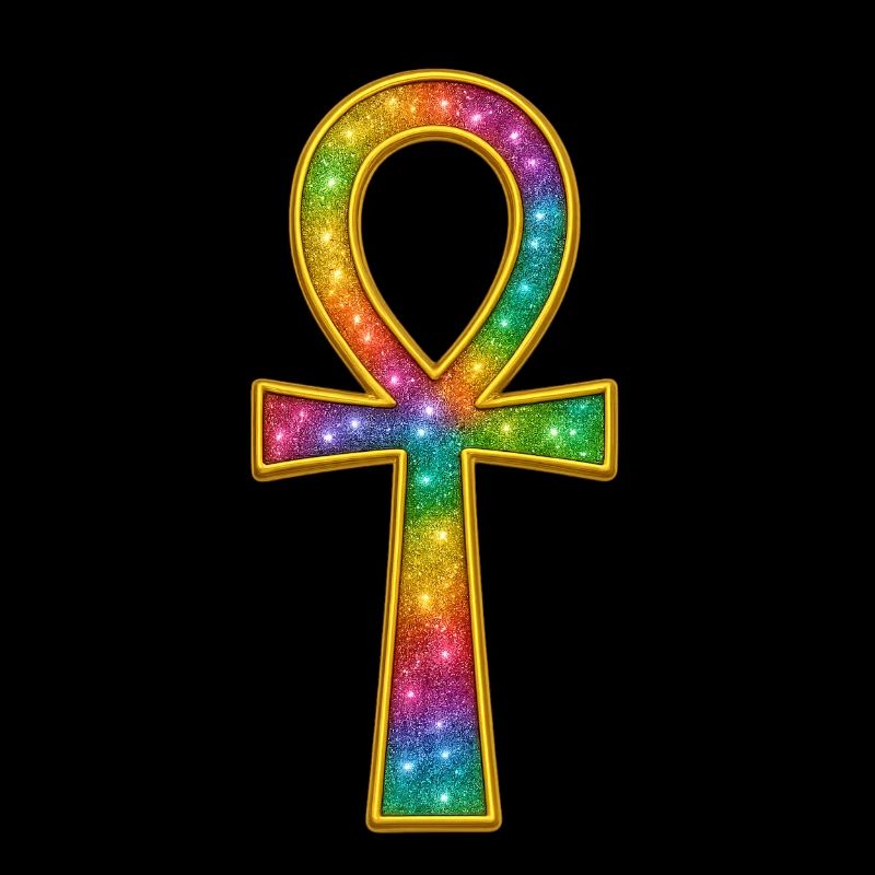Symbole Ankh | Croix de vie égyptienne scintillante