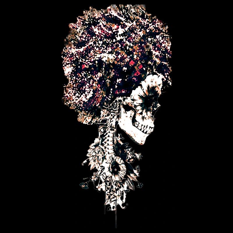 Floral Skull Tree Artistic Design