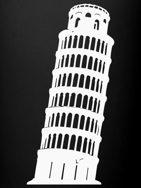 Pisa Tower Silhouette Monochrome