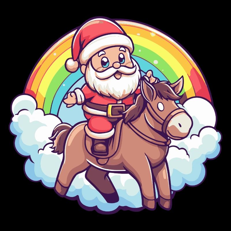 Esel Weihnachtsmann Regenbogen