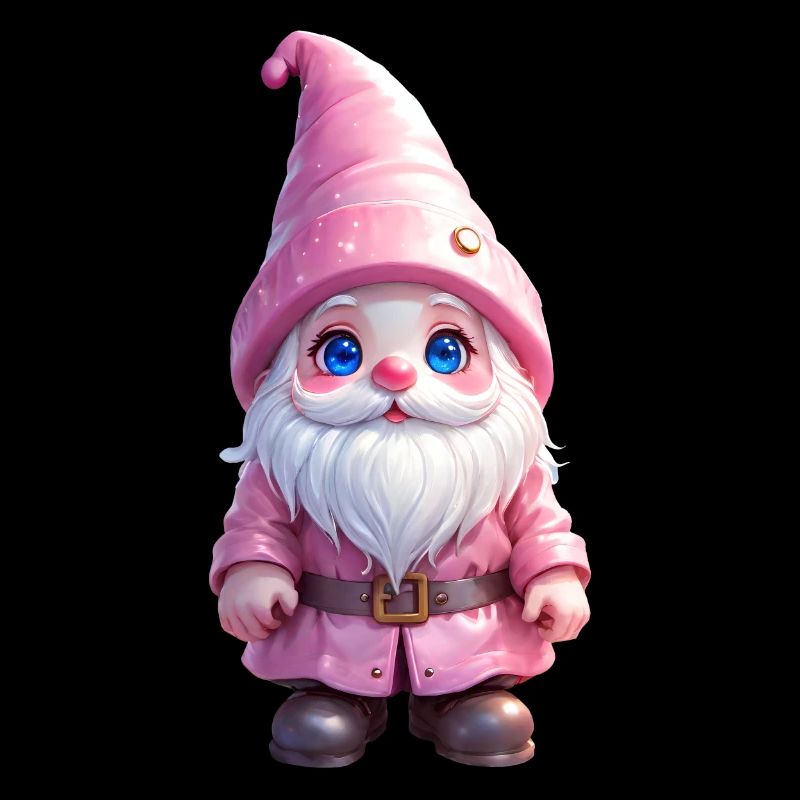 Pink Christmas gnome with pointed hat