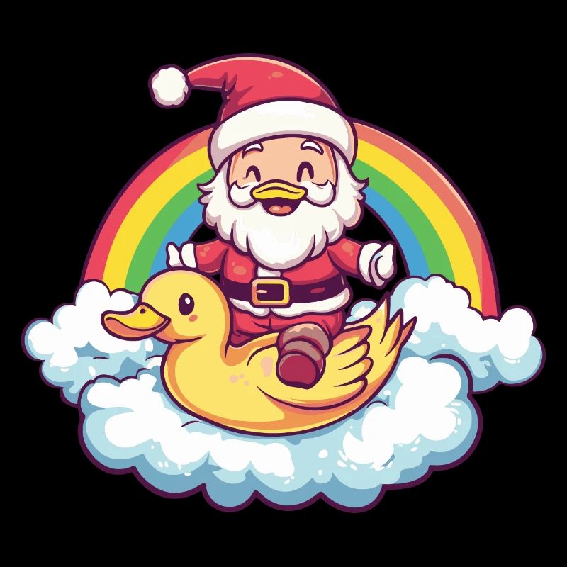 Canard Père Noël Arc-en-ciel