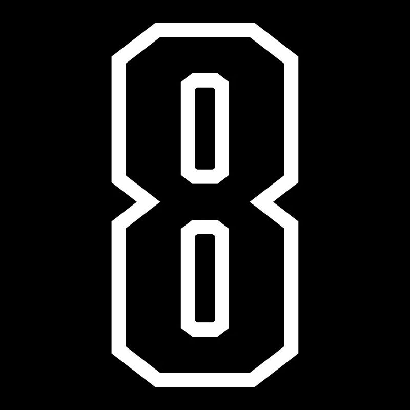 8 - Numéro 8 - Numéro de maillot bicolore changement de couleur