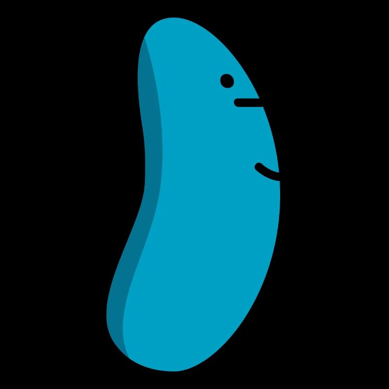 funny blue bean
