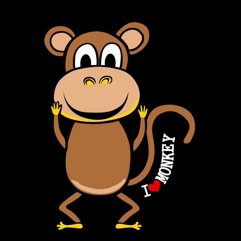 J'aime Singe - inscription blanche
