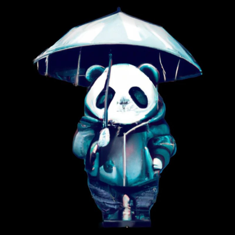 Panda with an umbrella