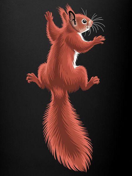 Süßes kletterndes rotes Eichhörnchen