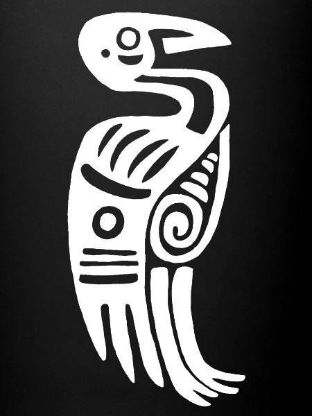 Oiseau tribal blanc