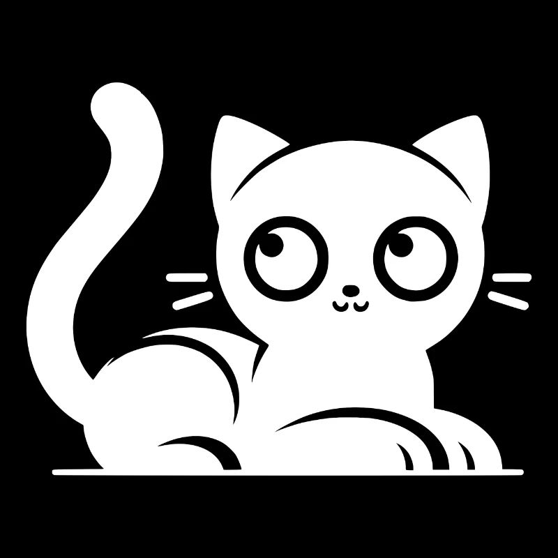 Drôles de chats avec de grands yeux Dessin
