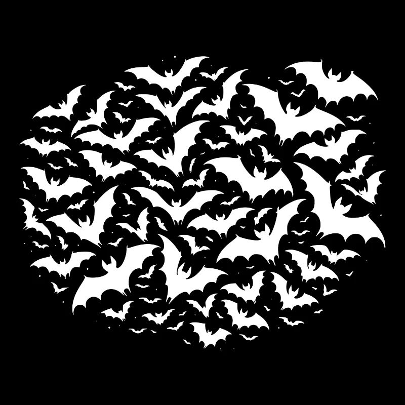 Énorme essaim volant de chauves-souris