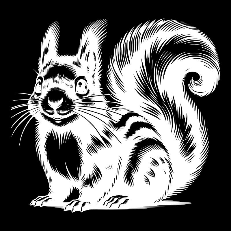 Realistic Squirrel Tattoo Drawing