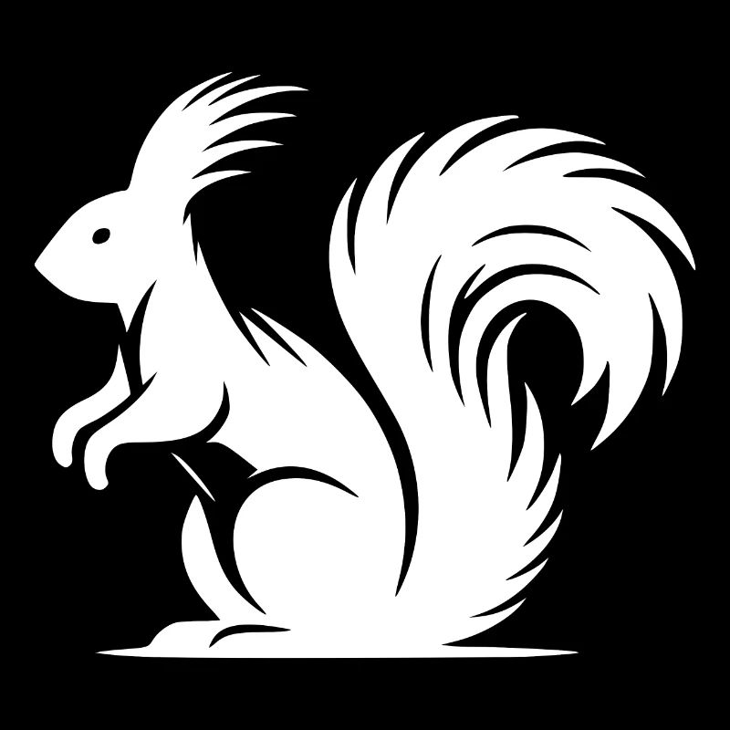 Squirrel Tattoo Style Drawing