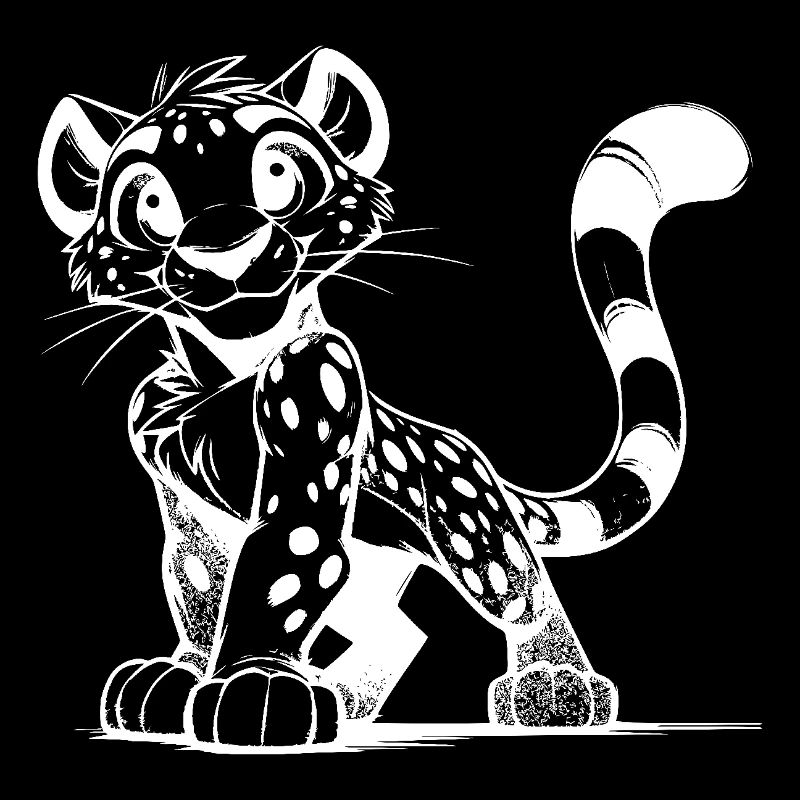 Cute leopard with spots and big eyes