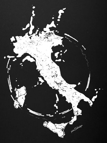 ITALIE - CARTE - PEINTURE - BLANC