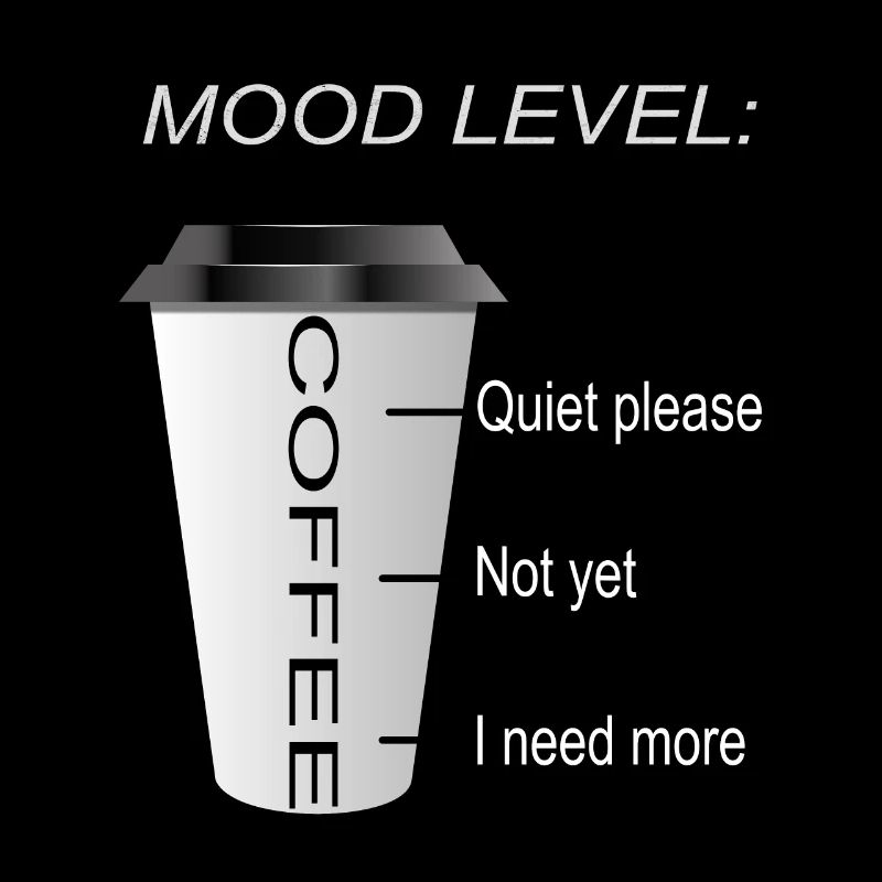 Stimmungsniveau auf einer Kaffeetasse