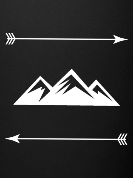 Mountain with arrows
