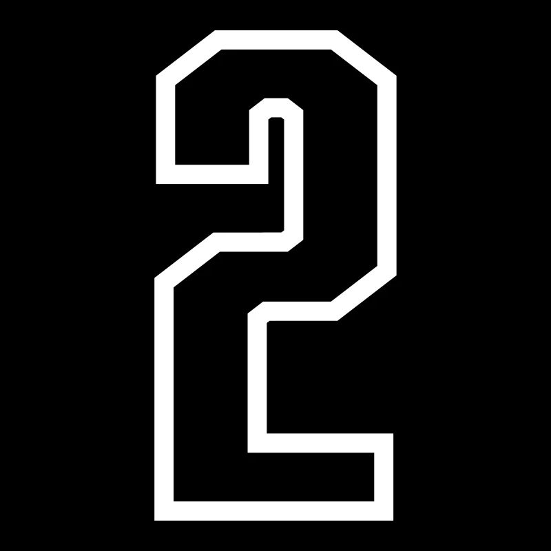 2 - Numéro 2 - Numéro de maillot bicolore changement de couleur