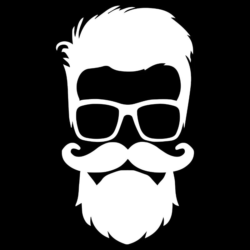 Hipster mit Bart und Haare Vollbart Schnurrbart