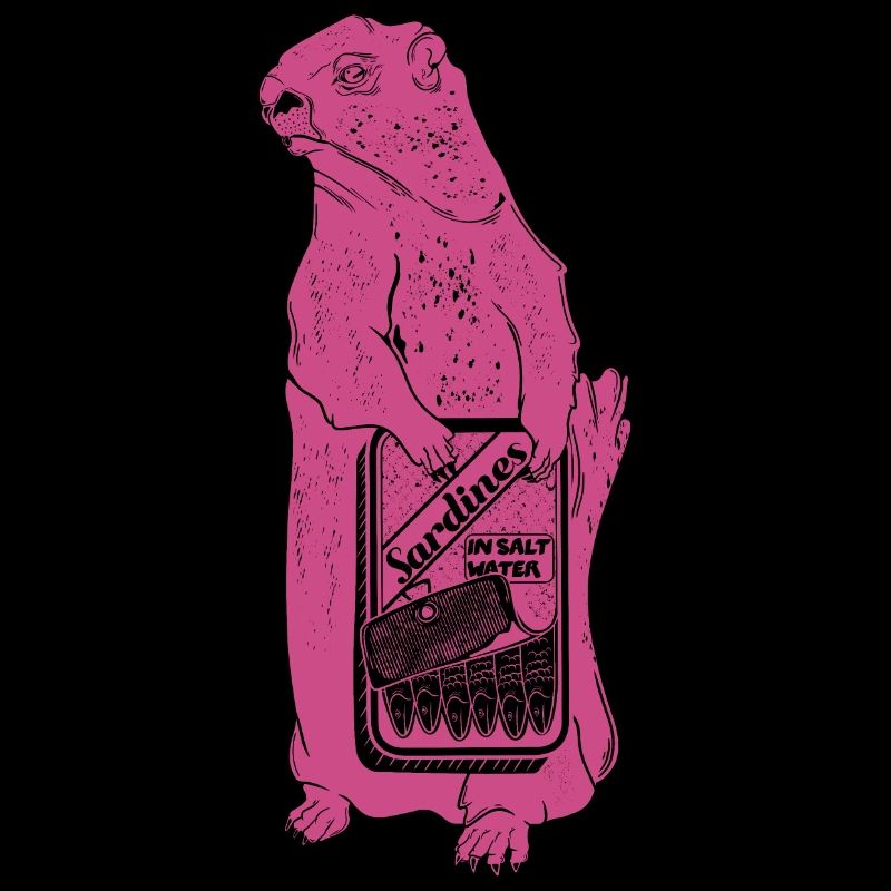 Marmotte avec une boîte de sardines.