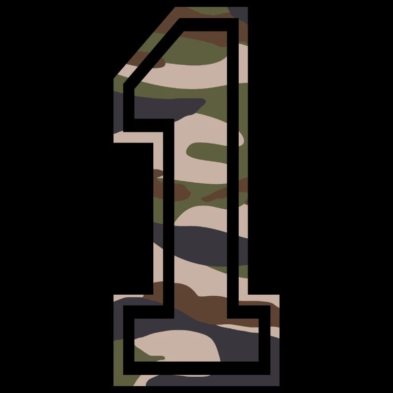 Numéro 1, camouflage-brun-vert, personnalisable