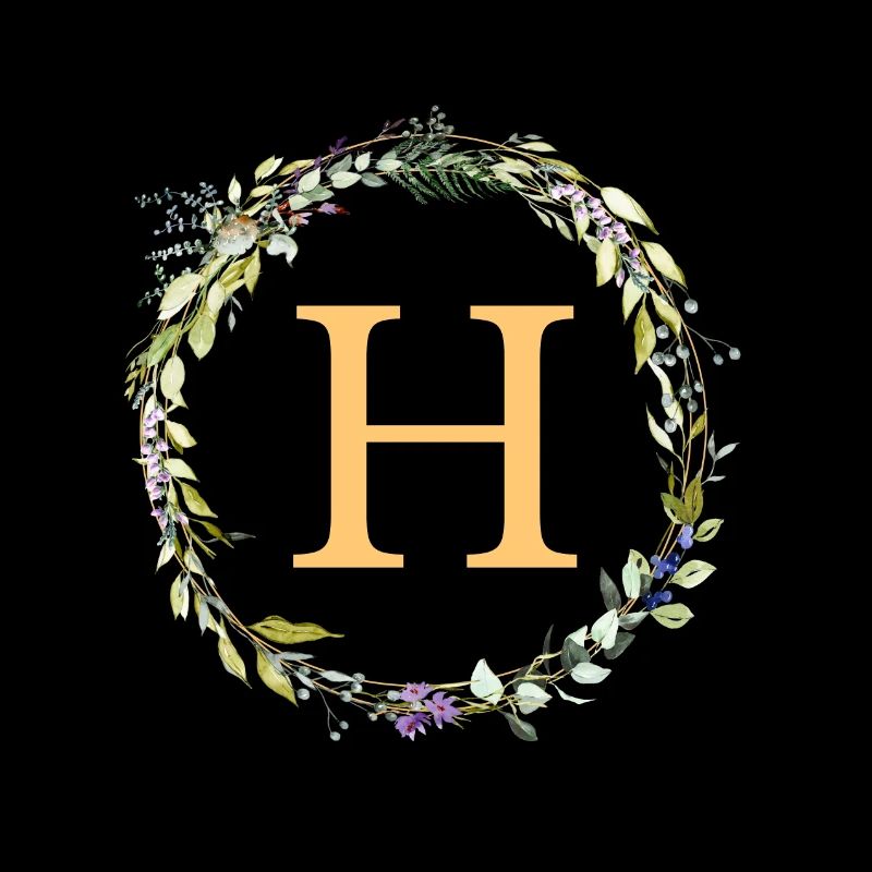 H Monogram Eucalyptus Wreath