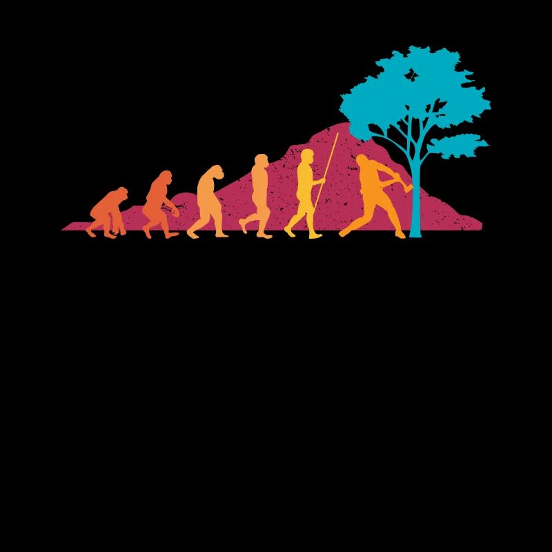 Evolution Holzfäller Baumfäller Kettensäge Förster