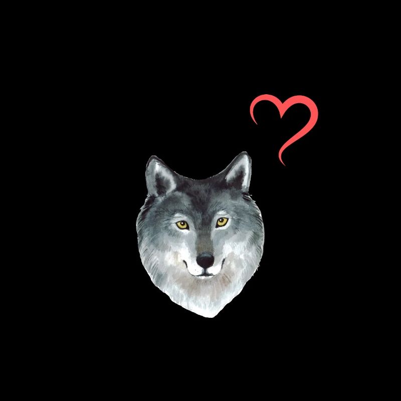 Frau Mädchen Liebe Herz Wolf