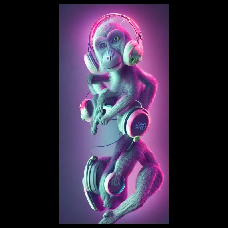 Monkey mit Kopfhörern 2
