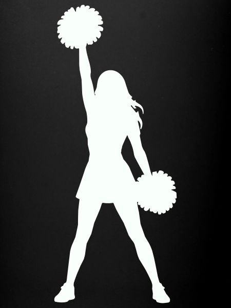 Cheerleader silhouette with pompoms