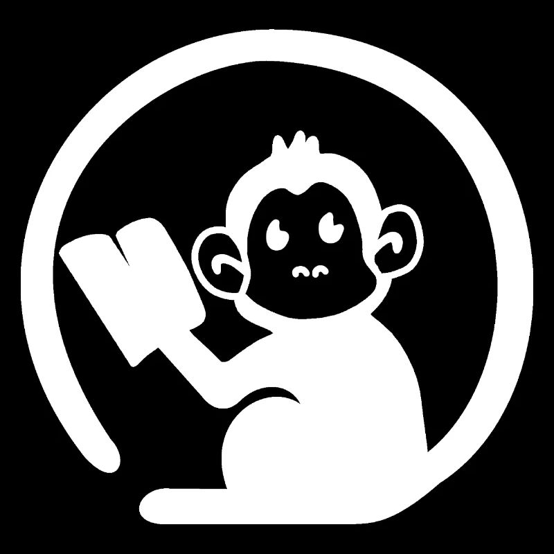 Monkey reading book