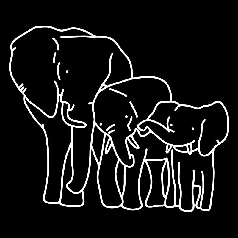 Eléphant cohésion famille