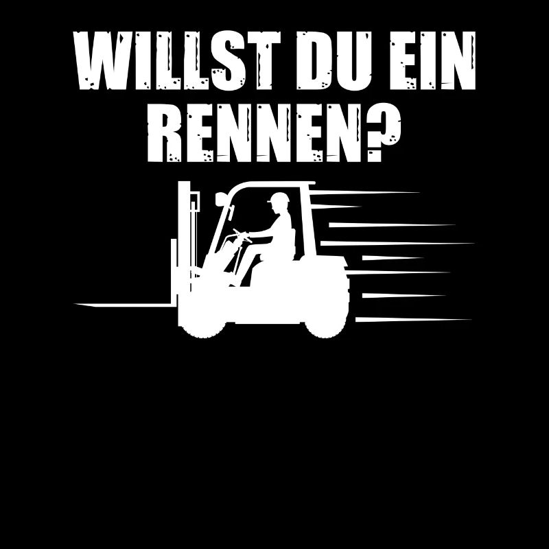 Willst du ein Rennen? Staplerfahrer Gabelstapler