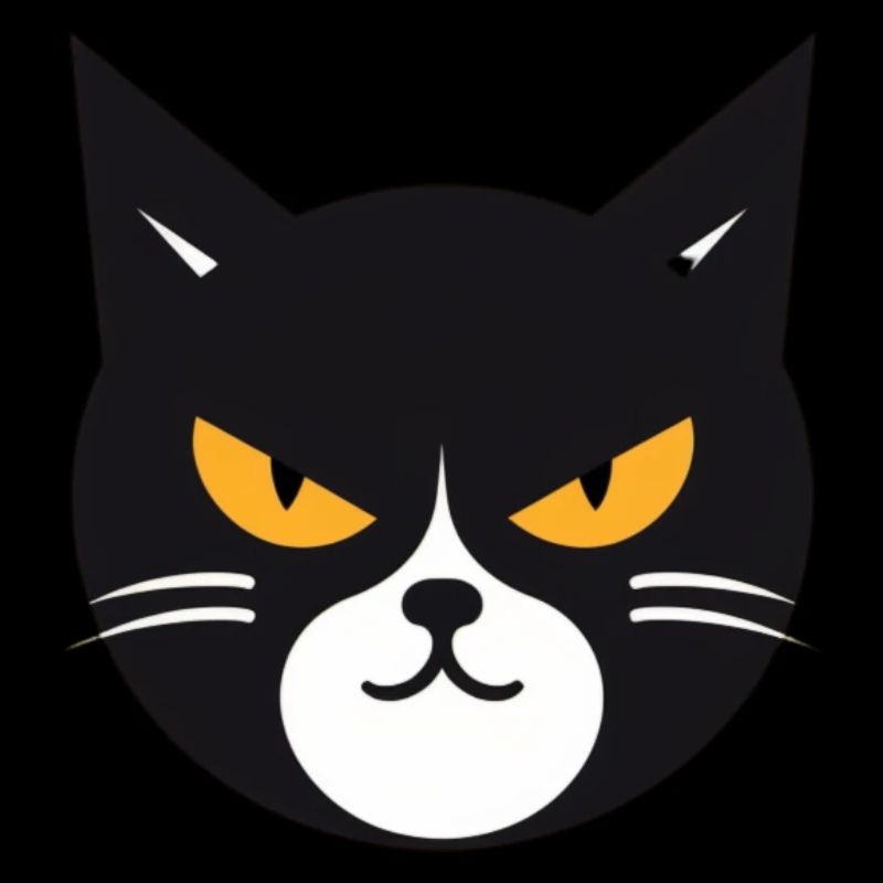 Angry cat in vector style