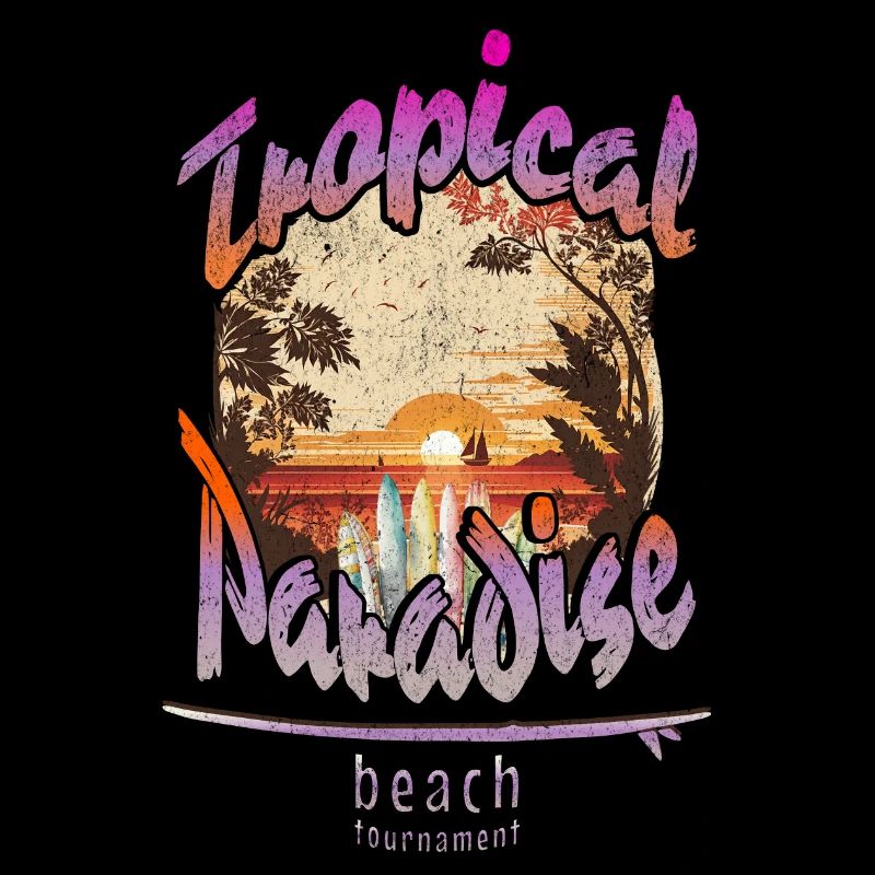 vacances été surf paradis topical