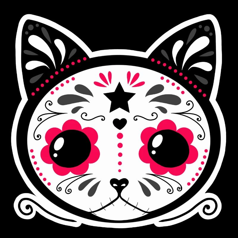 Cat Sugar Skull Dias de muerte