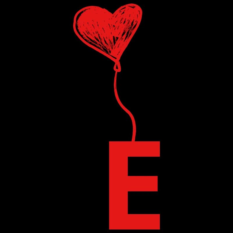Letter e heart