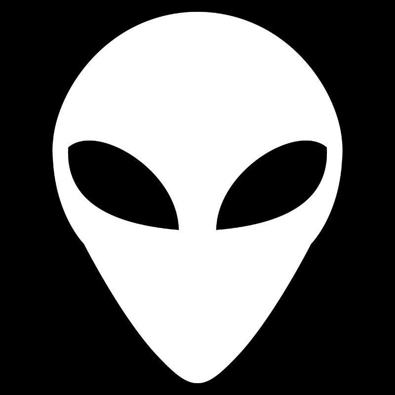 Alien Grey Head Silhouette White